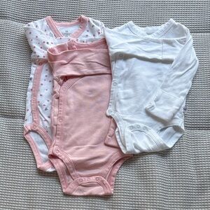 Honest Long Sleeve Button Bodysuits Bundle (3 pieces)